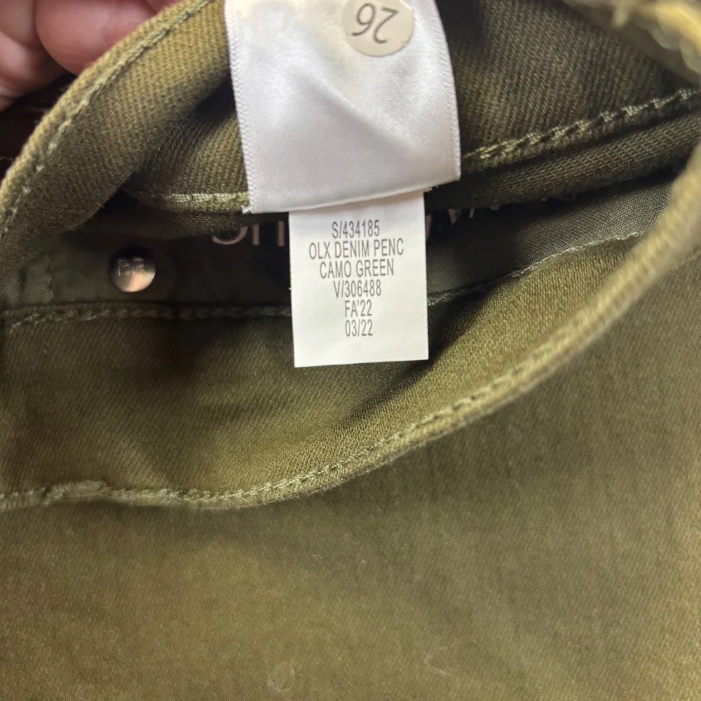 Banana Republic Olive Green Denim Pencil‎ Skirt Size 8